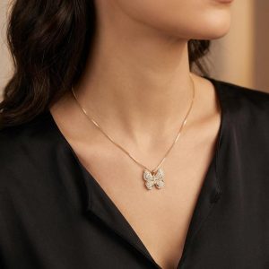 18K Gold Filled Pave Butterfly Necklace | Shimmering Celestial Wing Pendant
