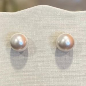 Double Sided Pearl & Pavé Zirconia Stud Earrings