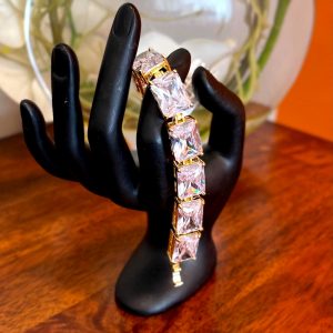 Emerald Cut Crystal Tennis Bracelet | 18k Gold-Filled