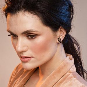 Black Onyx Leaf Branch Earrings