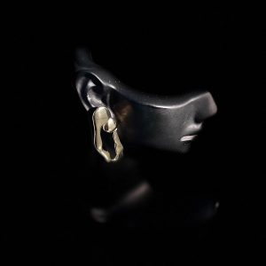 18k Gold-Filled Stud Earrings: Minimalist Molten Metal, Gift for Her