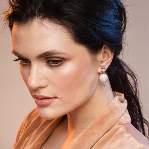 Zirconia & Pearl Drop Earrings