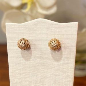 Double Sided Filigree Stud - 18k Gold-Filled w/ Cubic Zirconia