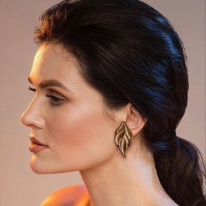 Golden Leaf Earrings (No Zirconia)